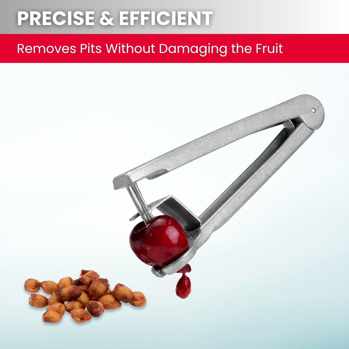 Cherry Pitter Tool “Kernex” - Heavy-Duty Cast Aluminum Pit Remover & Olive Pitter, German Ergonomic Seed Remover