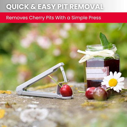 Cherry Pitter Tool “Kernex” - Heavy-Duty Cast Aluminum Pit Remover & Olive Pitter, German Ergonomic Seed Remover