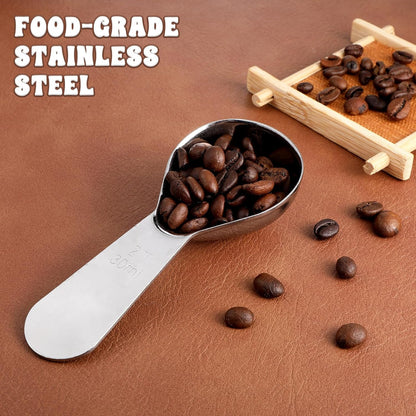 2pcs Coffee Scoop for Ground Coffee 2 Tablespoon Scoop 30ml | Stainless Steel Coffees Scoops Measuring Spoon, Dishwasher Safe Short Handle Scooper for Canisters Coffees Tea, Sugar, Flour