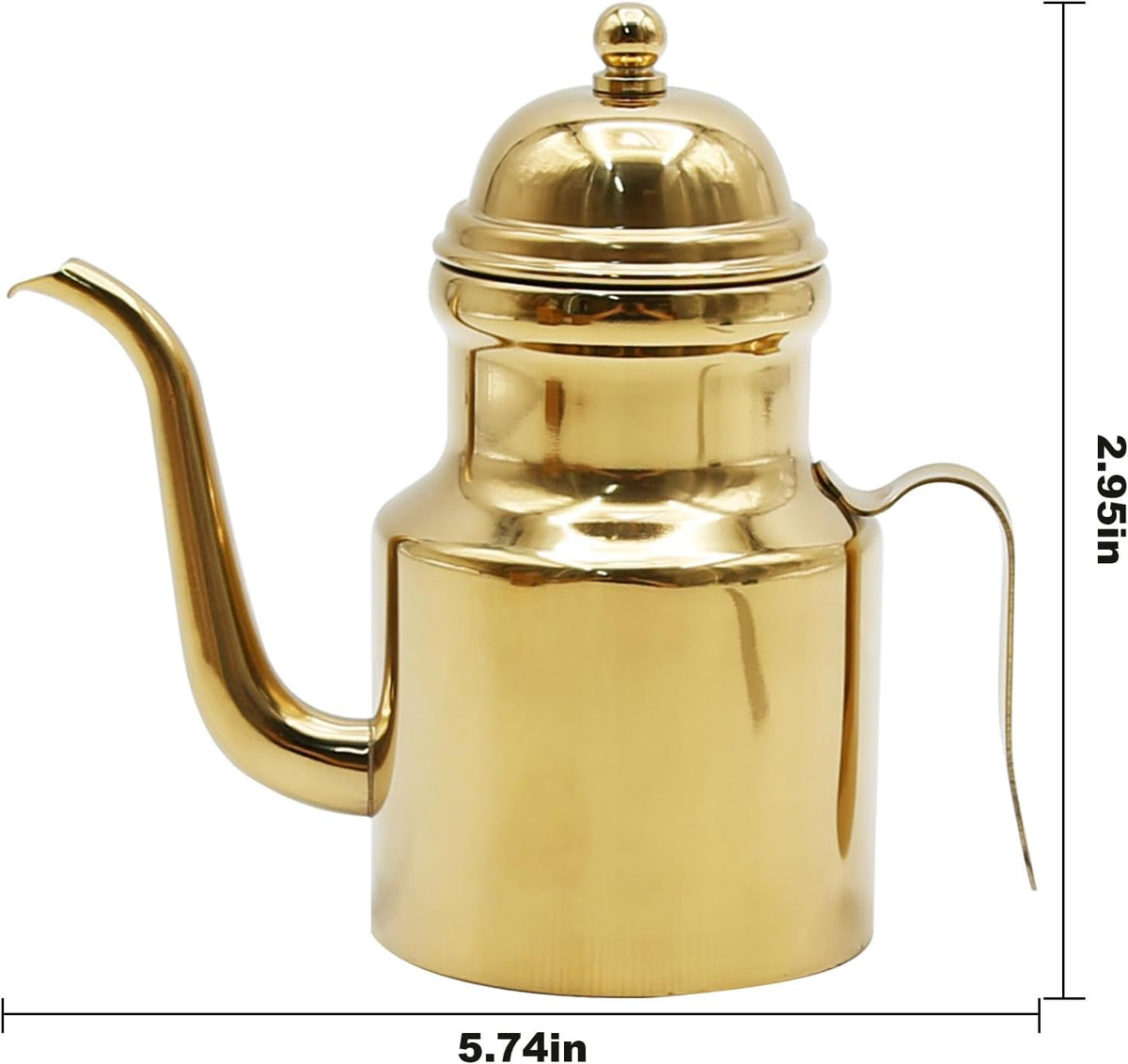 15oz Oil Dispenser， Stainless Olive Oil Dispenser,Vinegar Dispenser with Non-Slip Handle, Olive Oil Can for Kitchen Cooking Restaurant BBQ (Gold)