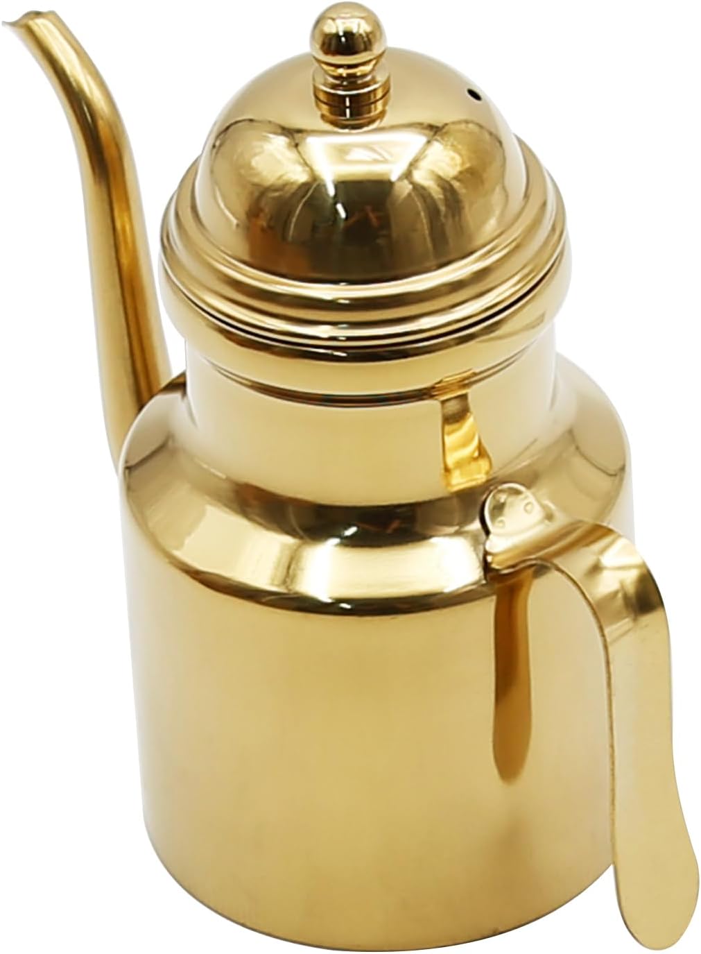15oz Oil Dispenser， Stainless Olive Oil Dispenser,Vinegar Dispenser with Non-Slip Handle, Olive Oil Can for Kitchen Cooking Restaurant BBQ (Gold)