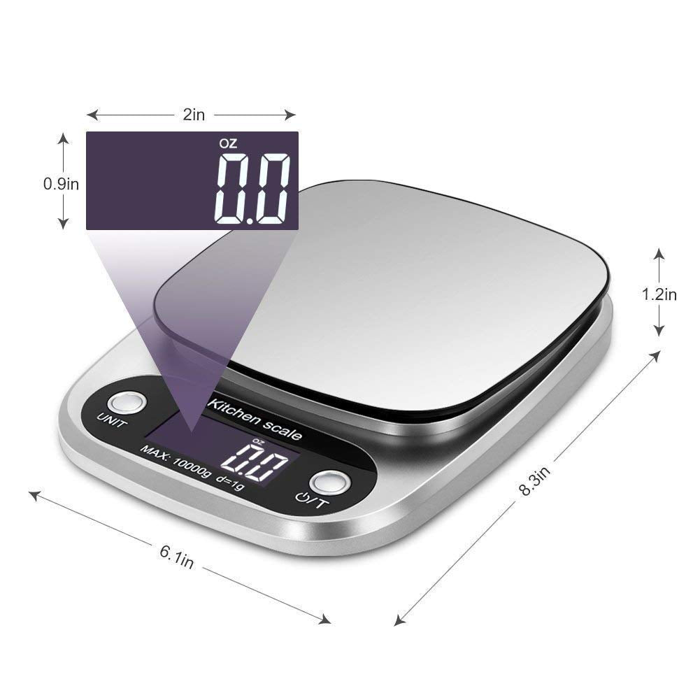 Digital Kitchen Scale for Cooking & Baking, Compact Food Scale with Digital Display, Unit Conversion, Tare Function, Lightweight Design for Home Cooks, Diet Trackers, Meal Prep