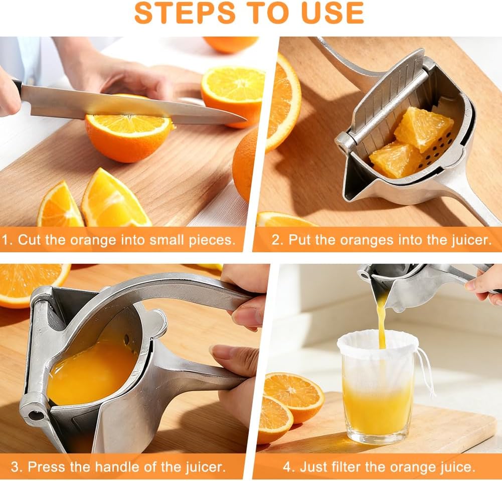 Aluminum Alloy Fresh Fruit Juice Extractor,Hand Juicer Squeezer