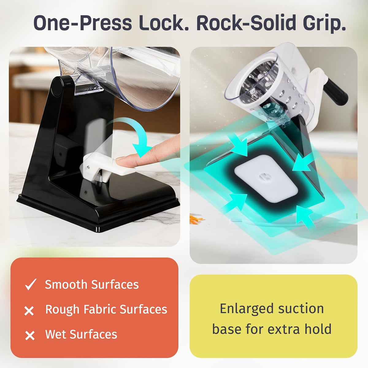 Upgraded Rotary Cheese Grater, Hand Crank Shredder Slicer, Black