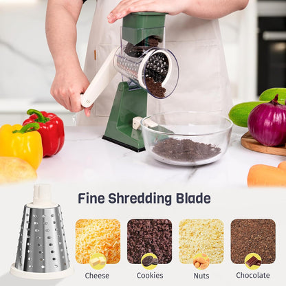 Upgraded Rotary Cheese Grater, Hand Crank Shredder Slicer, Black