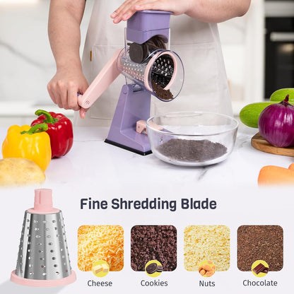 Upgraded Rotary Cheese Grater, Hand Crank Shredder Slicer, Black