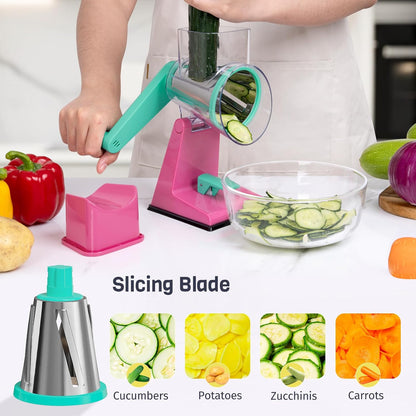 Upgraded Rotary Cheese Grater, Hand Crank Shredder Slicer, Black
