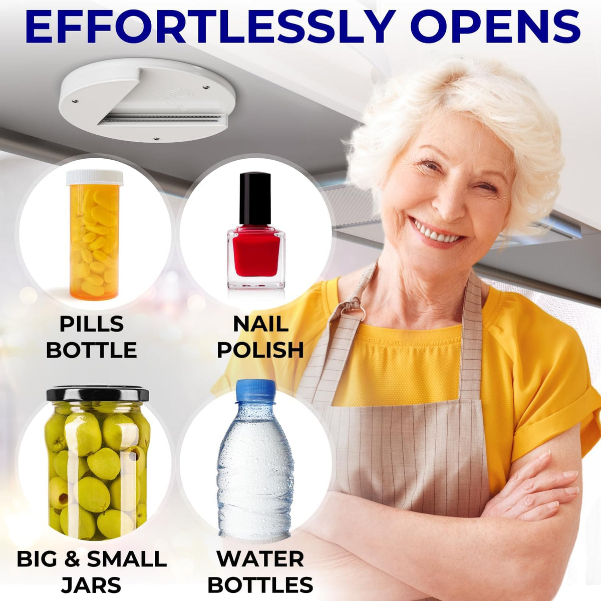 Under Cabinet Lid Jar Opener for Seniors with Weak Hands