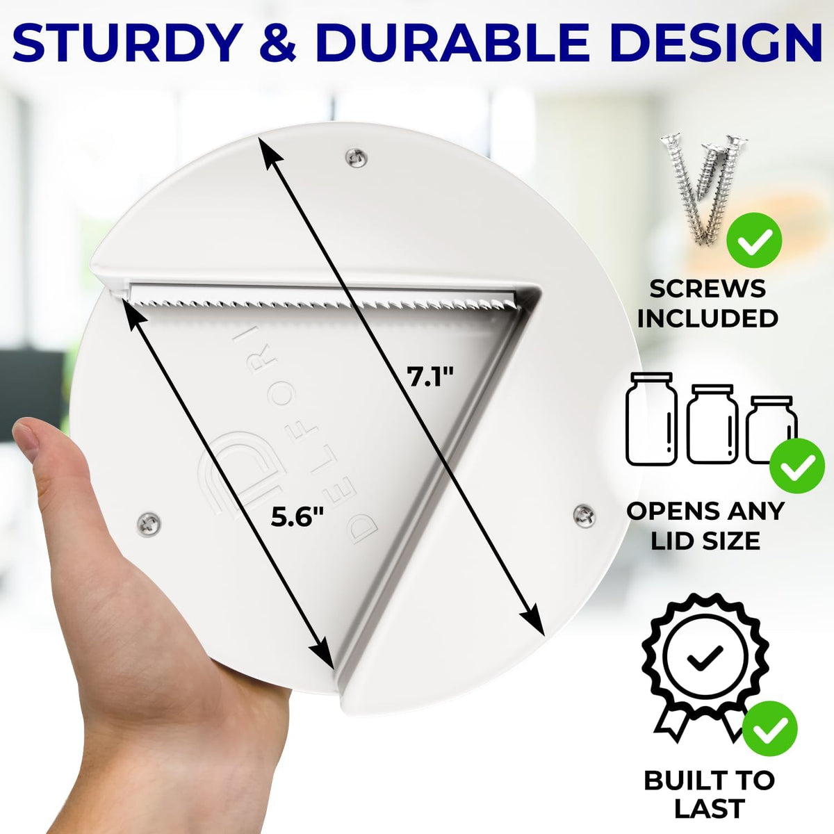 Under Cabinet Lid Jar Opener for Seniors with Weak Hands