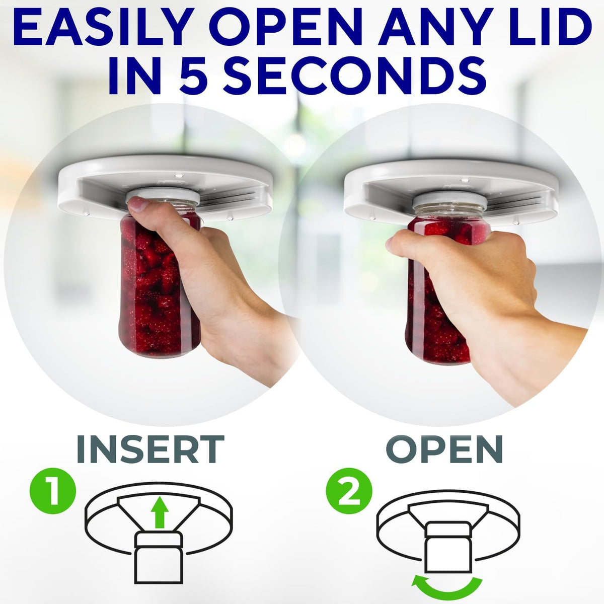Under Cabinet Lid Jar Opener for Seniors with Weak Hands