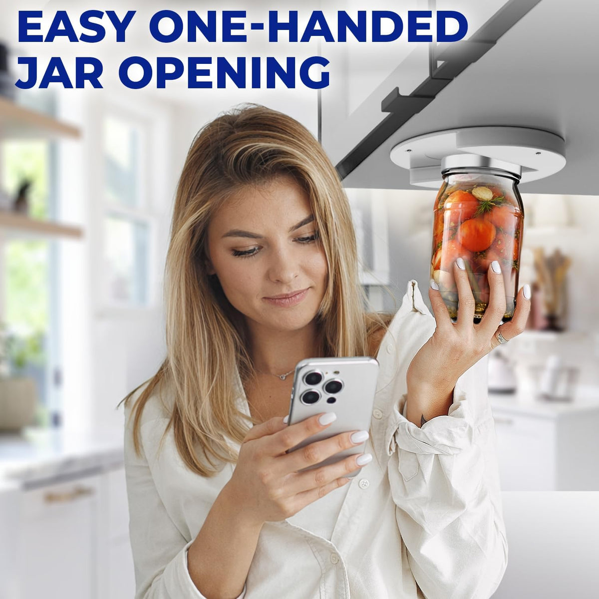 Under Cabinet Lid Jar Opener for Seniors with Weak Hands