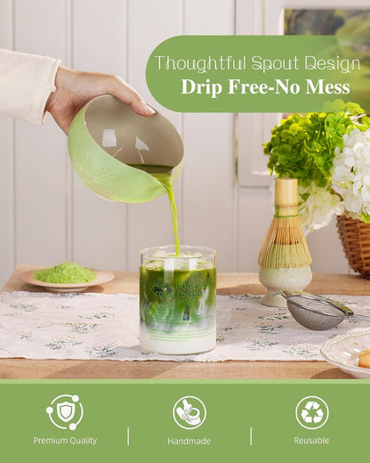 ZENS Premium Matcha Whisk Set, Matcha Kit for Matcha Latte, Green