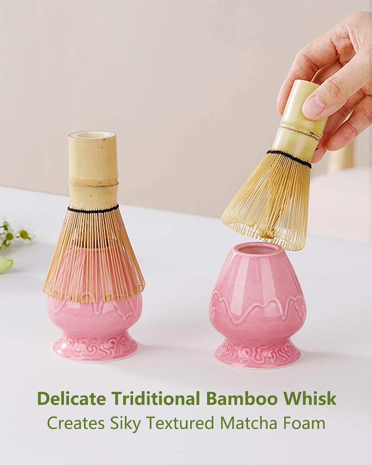 ZENS Premium Matcha Whisk Set, Matcha Kit for Matcha Latte, Green