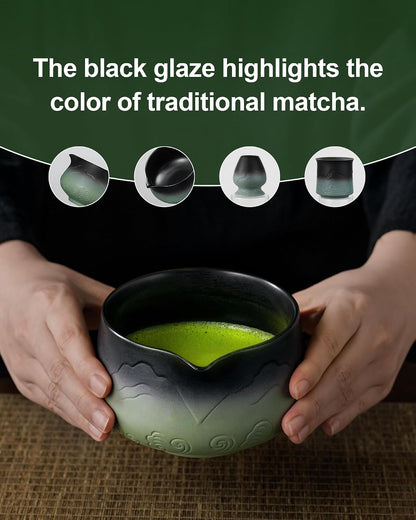 ZENS Premium Matcha Whisk Set, Matcha Kit for Matcha Latte, Green
