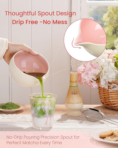 ZENS Premium Matcha Whisk Set, Matcha Kit for Matcha Latte, Green