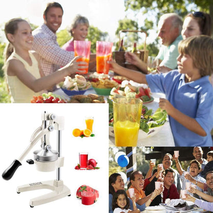 Professional Citrus Juicer Lemon Squeezer, Cast Iron Juicer, Commercial Manual Fruit Press Juicer for Lemon Pomegranate Orange Juice, Heavy Duty Hand Press and Lime Squeezer Stand (Black)