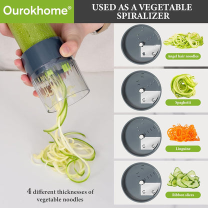 Vegetable Chopper with Container, 8-Blade Onion Chopper & Mandolin Slicer, 2-Lid Food Dicer with Safety Lock, Veggie Shredder Grater for Kitchen Meal Prep, Kitchen Gadgets (8 in 1, Gray)