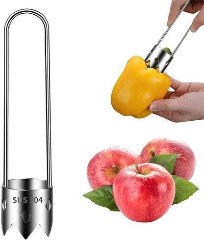 Red Bell Pepper Seed Corer, Stainless Steel Apples Core Remover Tool