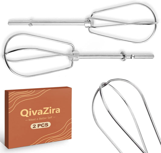 2 Pcs Stainless Steel Hand Mixer Beaters Replacement Attachments Universal Whisks for Baking Mixing Eggs Cream Dough Kitchen Electric Blender Parts Whipping Wire Rods Set