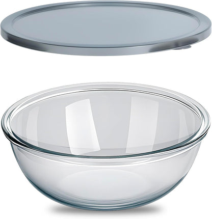 6.3 Quart Large Glass Mixing Bowl with Lid,Large Glass Bowl for Sourdough Bread Making,Kitchen Salad Bread Storage