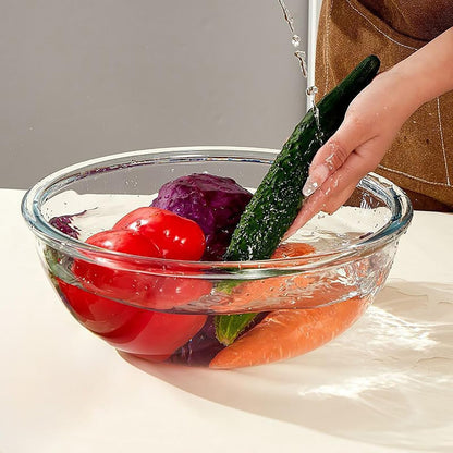 6.3 Quart Large Glass Mixing Bowl with Lid,Large Glass Bowl for Sourdough Bread Making,Kitchen Salad Bread Storage