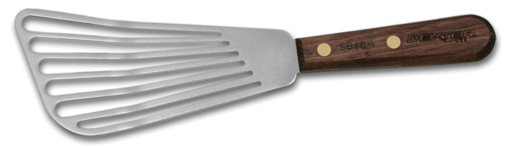 HIC Kitchen Walnut Slotted Fish Turner, 6.5-Inch, Stainless Steel