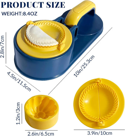 3 in 1 Dumpling Maker Machine, Dough Presser Dumpling Press Wrapper, Home DIY Bao Bun Empanada Mold Making Tool (Orange)