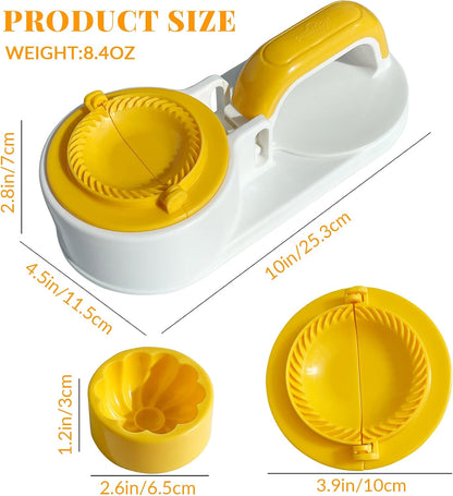 3 in 1 Dumpling Maker Machine, Dough Presser Dumpling Press Wrapper, Home DIY Bao Bun Empanada Mold Making Tool (Orange)