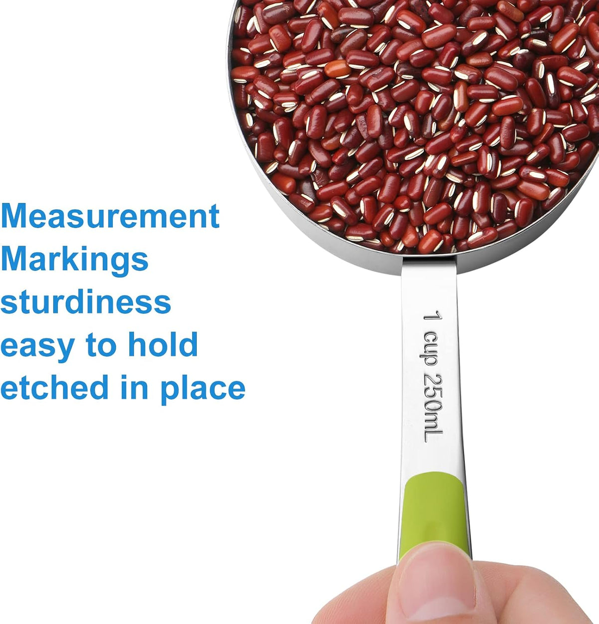 10-Pcs Stainless Steel Measuring Cups & Spoons Set, Colorful Handles