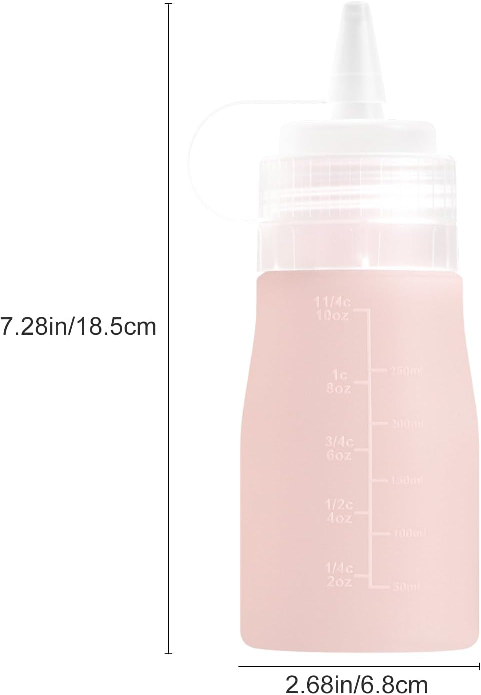12oz Silicone Squeeze Bottles for Sauces & Oil, 4 Pack, Pink