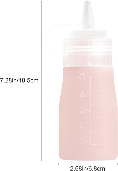 12oz Silicone Squeeze Bottles for Sauces & Oil, 4 Pack, Pink