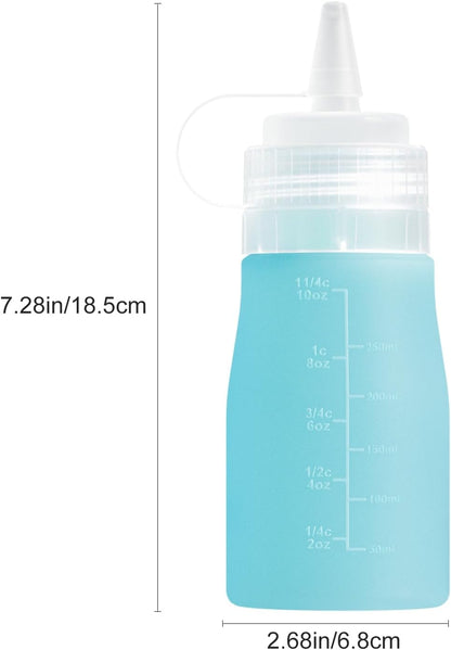 12oz Silicone Squeeze Bottles for Sauces & Oil, 4 Pack, Pink