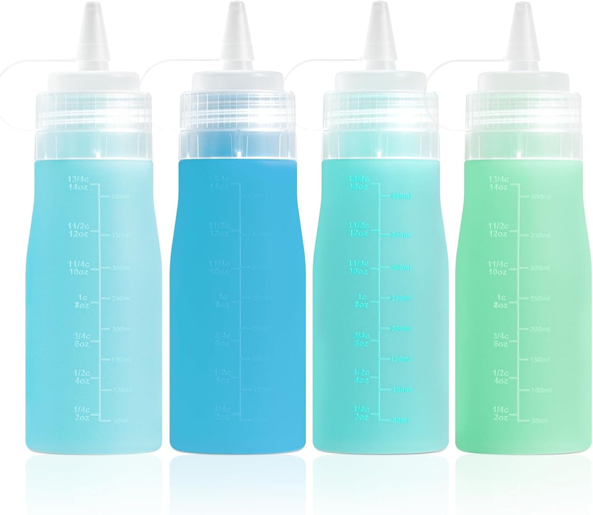 12oz Silicone Squeeze Bottles for Sauces & Oil, 4 Pack, Pink