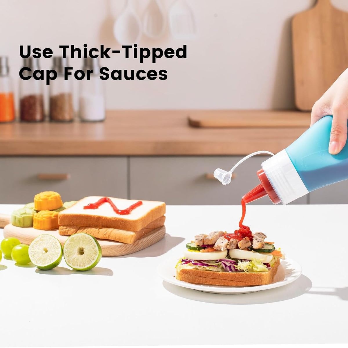 12oz Silicone Squeeze Bottles for Sauces & Oil, 4 Pack, Pink