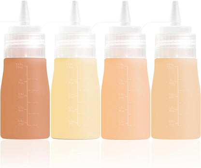 12oz Silicone Squeeze Bottles for Sauces & Oil, 4 Pack, Pink