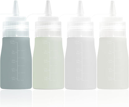 12oz Silicone Squeeze Bottles for Sauces & Oil, 4 Pack, Pink