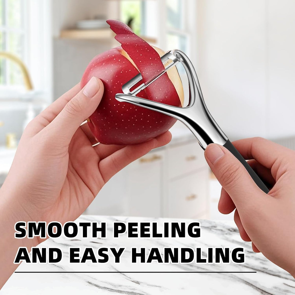 Sharp Blade Apple Peeler with Ergonomic Plastic Grip, Easy to Peel Various Fresh Fruits at Home