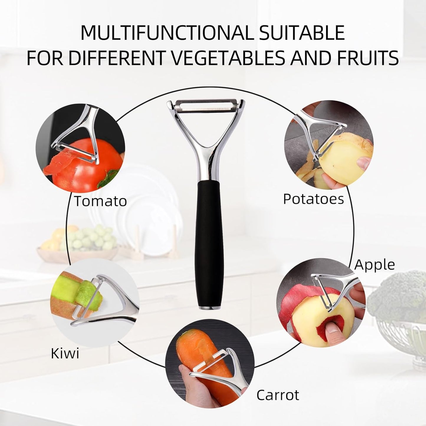 Sharp Blade Apple Peeler with Ergonomic Plastic Grip, Easy to Peel Various Fresh Fruits at Home