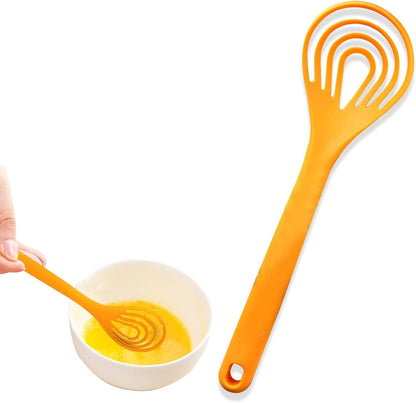 Plastic Whisk Set of 2 | Flat Whisks for Cooking & Kitchen Whisk | BPA-Free Heat-Resistant for Blending, Frothing, Baking | Non-Scratch Manual Mixing Gadgets