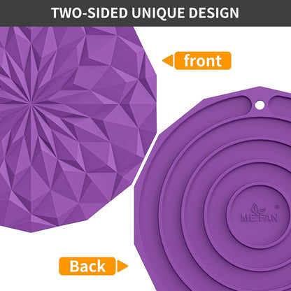 Silicone Trivet Mats - 4 Pack Pot Holders - 7.4'' Thickened Hot Pads for Hot pots, Pans and Dishes, Heat Resistant Silicone Trivet for Table and Counter Top Desert Sage