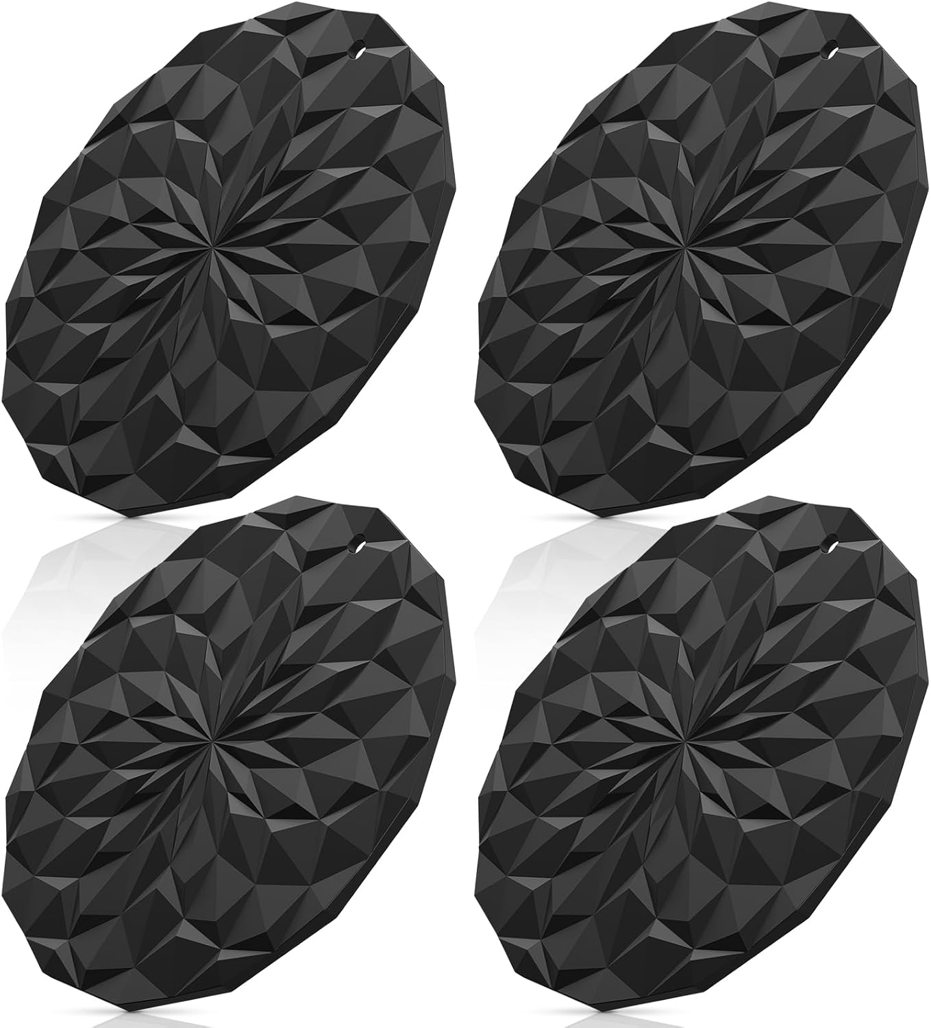 Silicone Trivet Mats - 4 Pack Pot Holders - 7.4'' Thickened Hot Pads for Hot pots, Pans and Dishes, Heat Resistant Silicone Trivet for Table and Counter Top Desert Sage