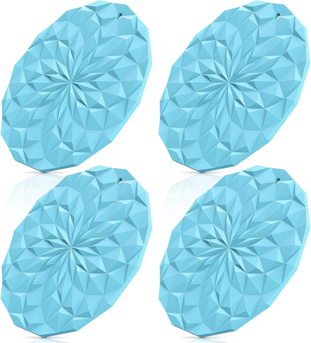 Silicone Trivet Mats - 4 Pack Pot Holders - 7.4'' Thickened Hot Pads for Hot pots, Pans and Dishes, Heat Resistant Silicone Trivet for Table and Counter Top Desert Sage