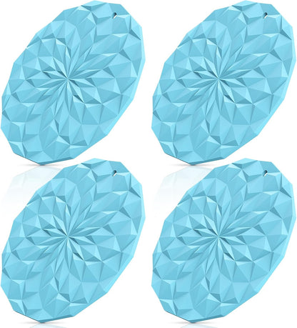 Silicone Trivet Mats - 4 Pack Pot Holders - 7.4'' Thickened Hot Pads for Hot pots, Pans and Dishes, Heat Resistant Silicone Trivet for Table and Counter Top Desert Sage