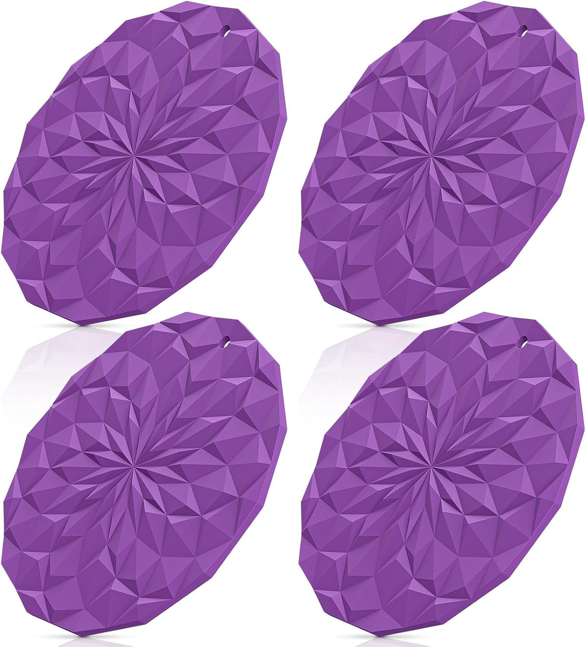 Silicone Trivet Mats - 4 Pack Pot Holders - 7.4'' Thickened Hot Pads for Hot pots, Pans and Dishes, Heat Resistant Silicone Trivet for Table and Counter Top Desert Sage
