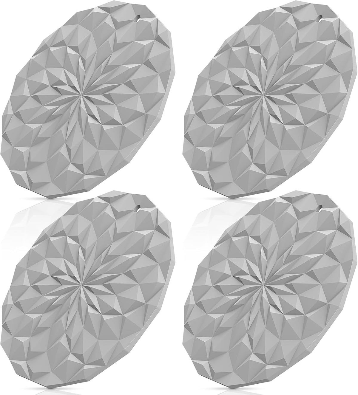 Silicone Trivet Mats - 4 Pack Pot Holders - 7.4'' Thickened Hot Pads for Hot pots, Pans and Dishes, Heat Resistant Silicone Trivet for Table and Counter Top Desert Sage
