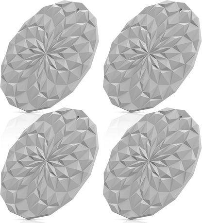 Silicone Trivet Mats - 4 Pack Pot Holders - 7.4'' Thickened Hot Pads for Hot pots, Pans and Dishes, Heat Resistant Silicone Trivet for Table and Counter Top Desert Sage