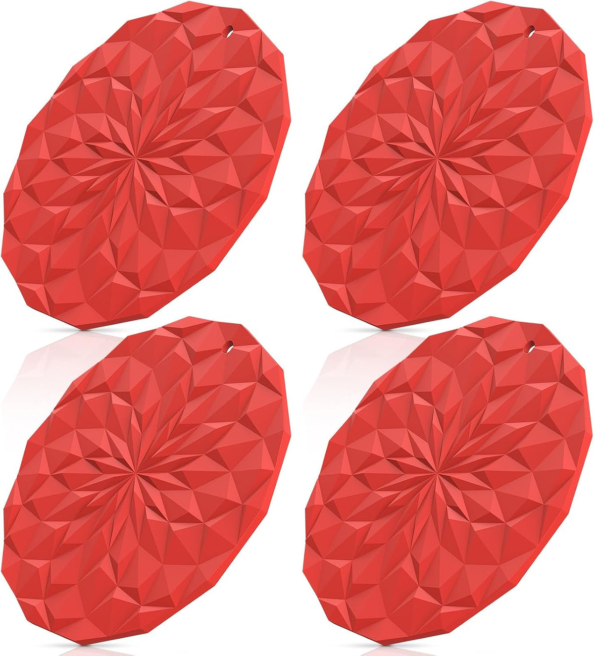 Silicone Trivet Mats - 4 Pack Pot Holders - 7.4'' Thickened Hot Pads for Hot pots, Pans and Dishes, Heat Resistant Silicone Trivet for Table and Counter Top Desert Sage