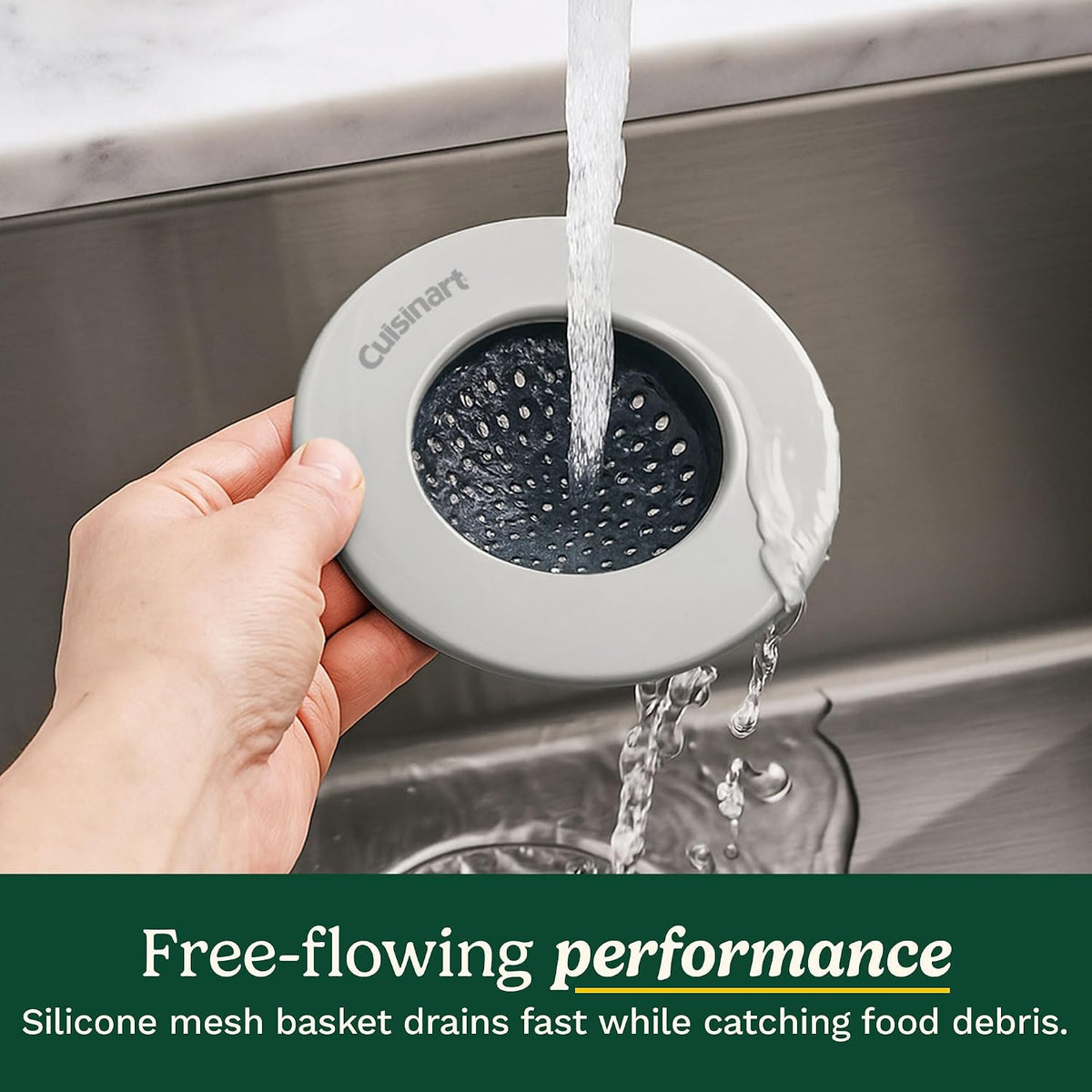 Cuisinart Stainless Steel Kitchen Sink Drain Strainer, 2-Pack, 4.35"