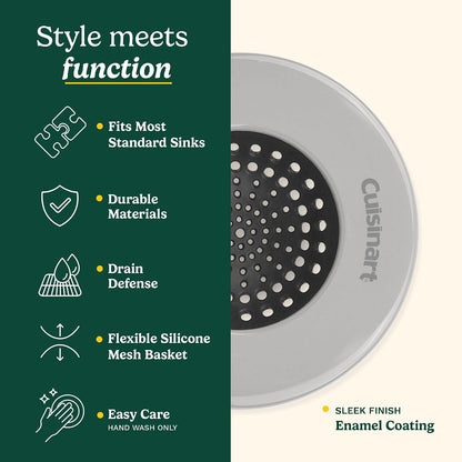 Cuisinart Stainless Steel Kitchen Sink Drain Strainer, 2-Pack, 4.35"
