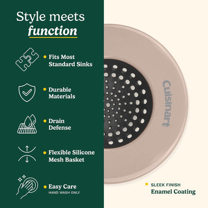 Cuisinart Stainless Steel Kitchen Sink Drain Strainer, 2-Pack, 4.35"